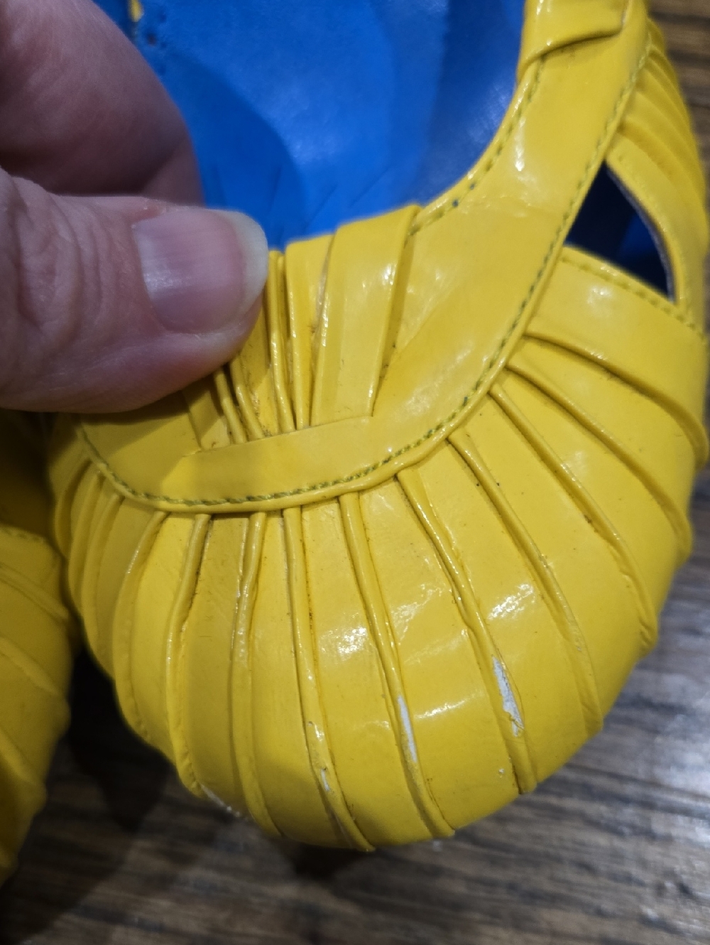 Naughty Monkey Y2K Yellow Ruched Round Toe Heels Size 7 - Picture 4 of 11
